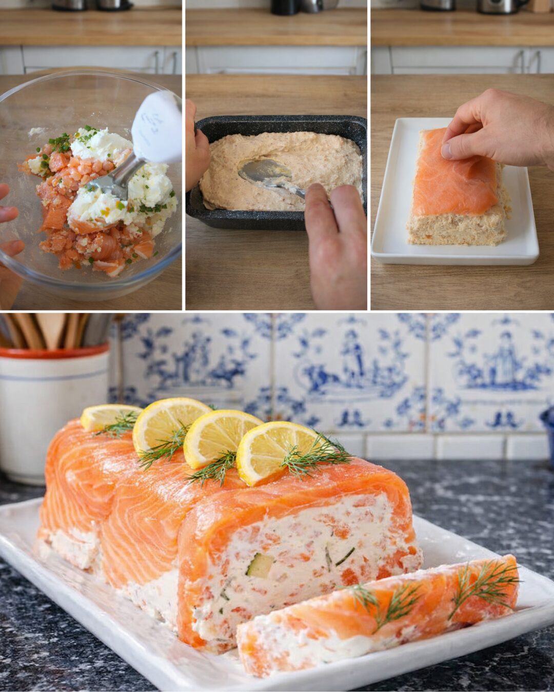 Terrine froide au saumon fumé & fromage frais (façon traiteur)