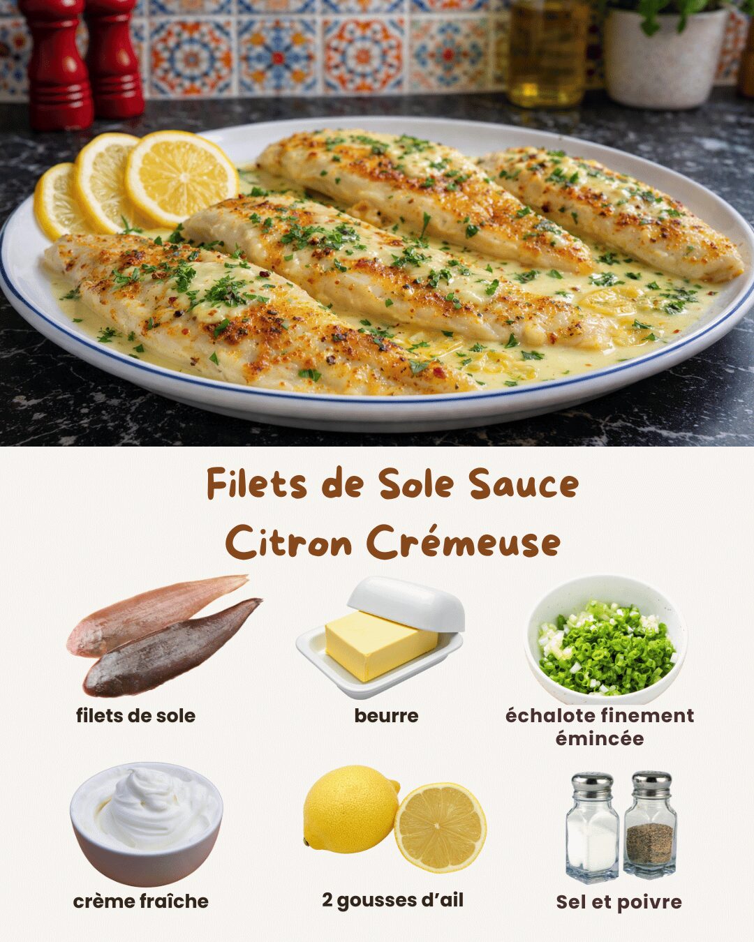 Filets de Sole Sauce Citron Crémeuse