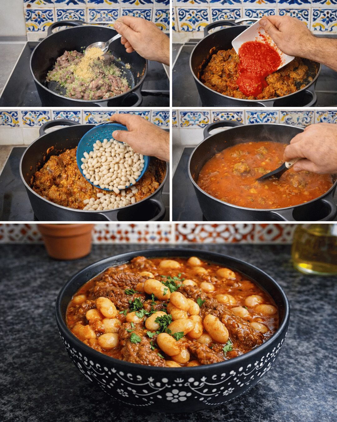 Haricots blancs et bœuf mijoté aux épices