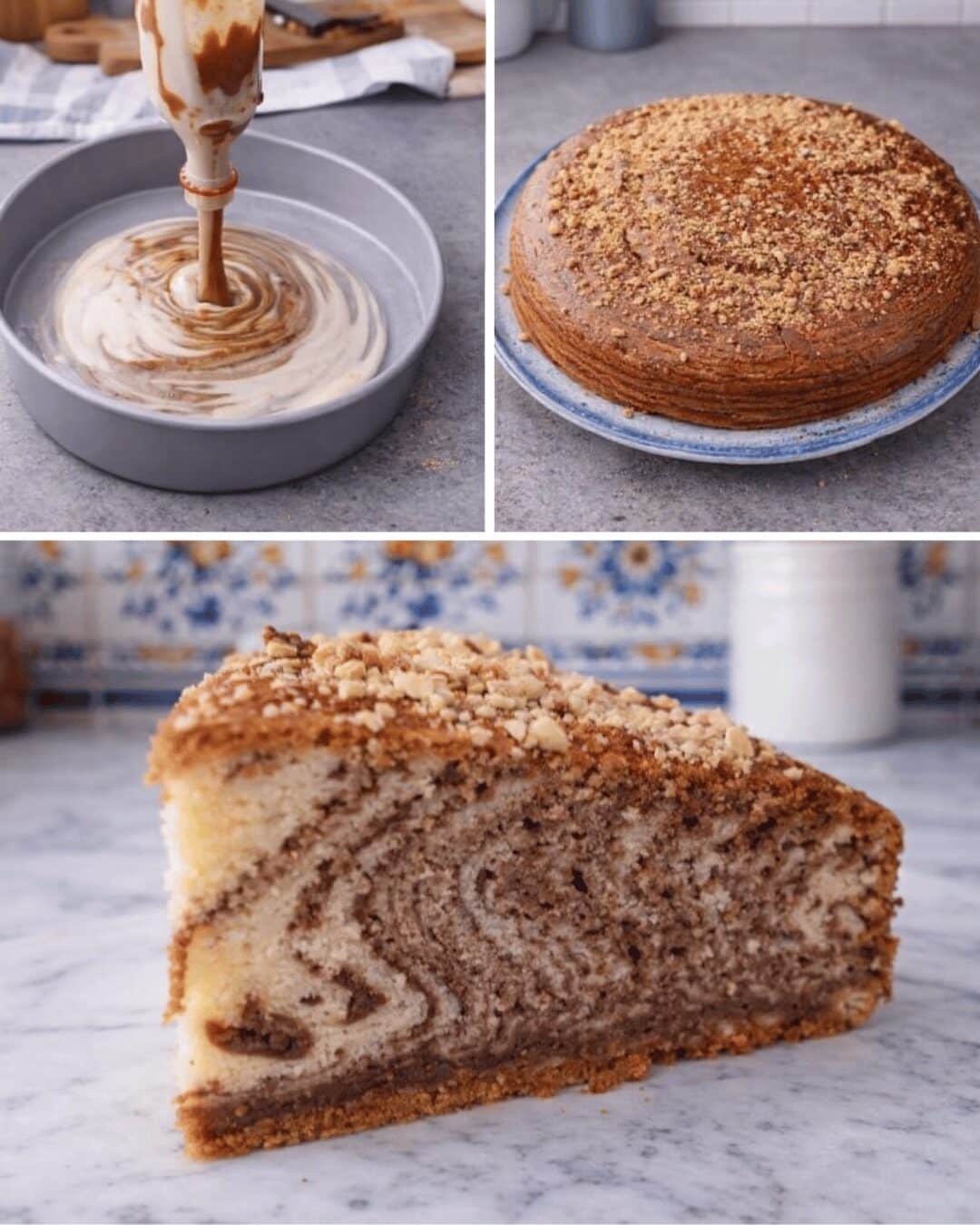 Gâteau marbré moelleux vanille & chocolat