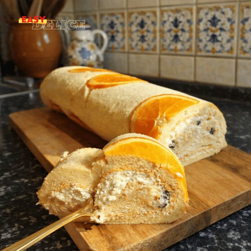 Gâteau roulé moelleux à l’orange