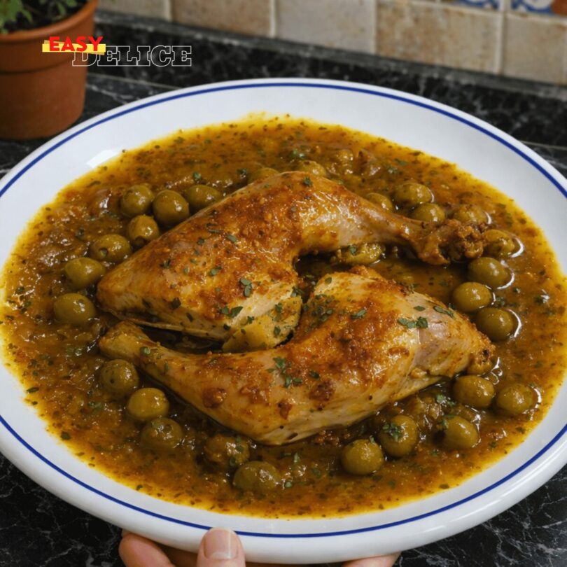 Poulet Mijoté aux Olives en Cocotte