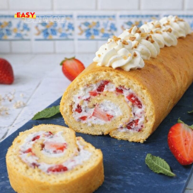 Roulé aux Fraises & Vanille