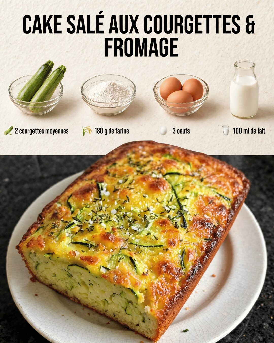 Cake Salé aux Courgettes & Fromage