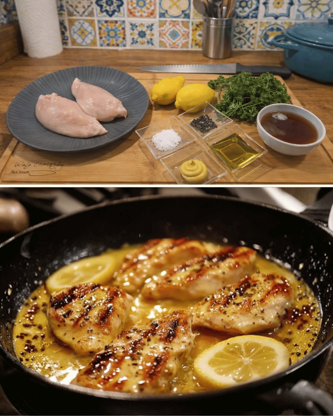 Escalopes de Poulet Grillées à la Sauce Citron & Moutarde