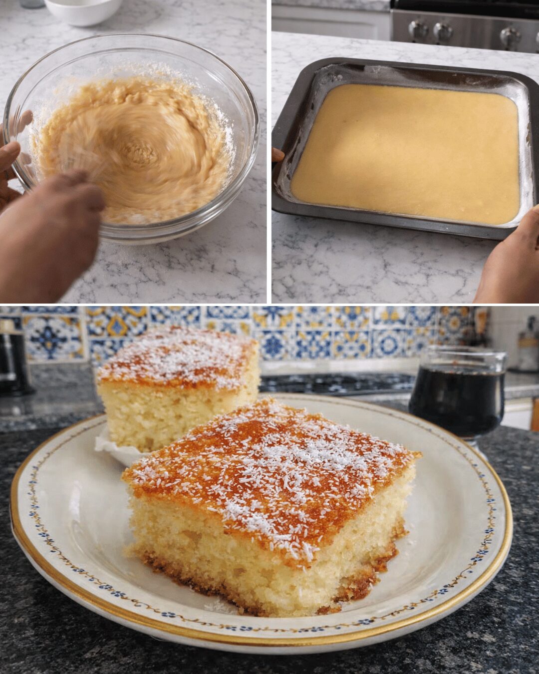 Basboussa à la noix de coco