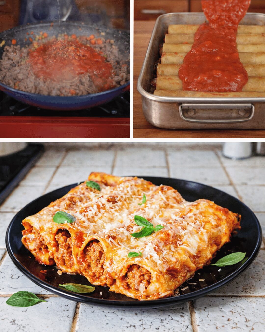 Cannellonis à la Viande Gratinés au Four