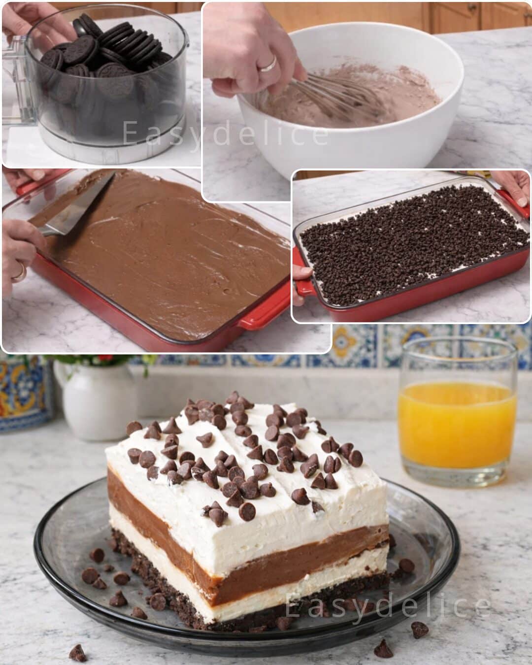 Chocolate Lasagna (Dessert au chocolat sans cuisson)