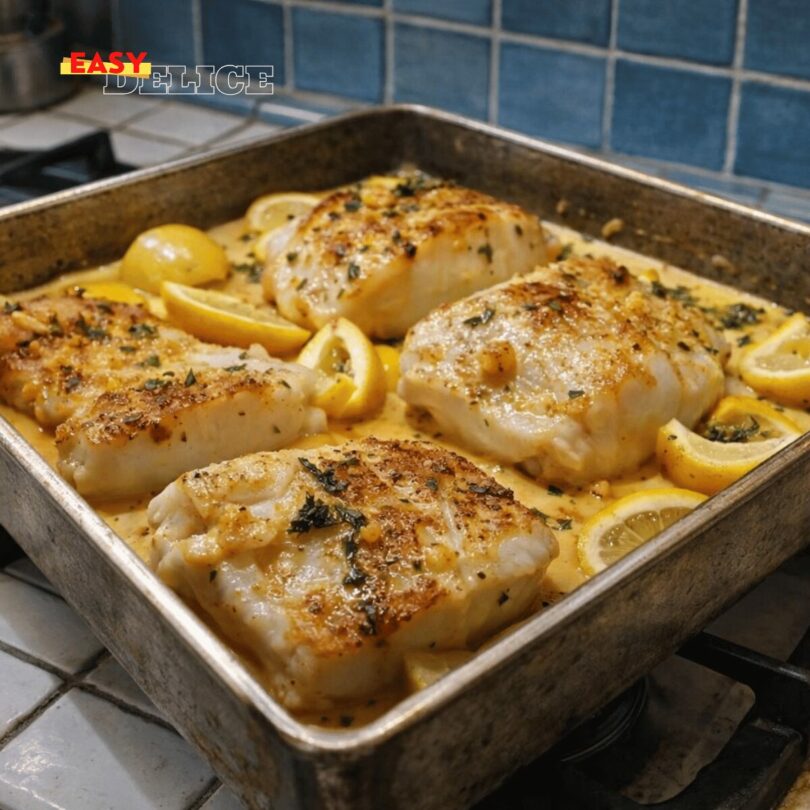 Cabillaud au Four à la Moutarde et Crème Citronnée