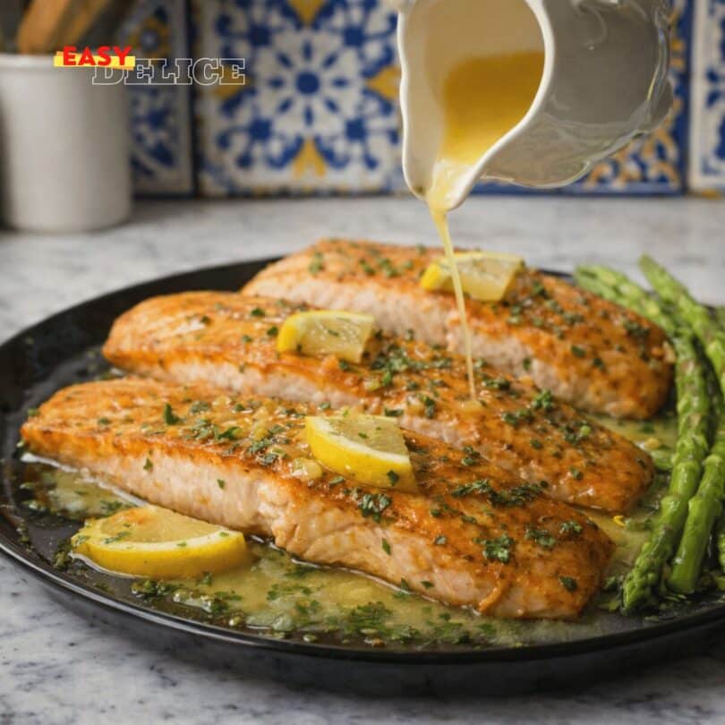  Saumon au beurre à l’ail et citron