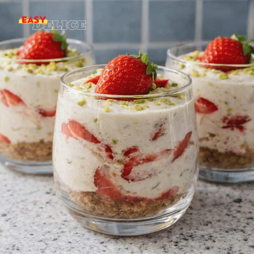 Tiramisu aux fraises et pistaches