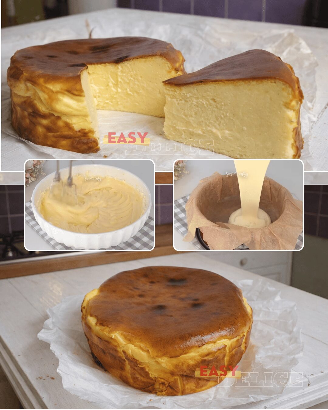 Cheesecake Basque Ultra Crémeux (Gâteau Brûlé Espagnol)