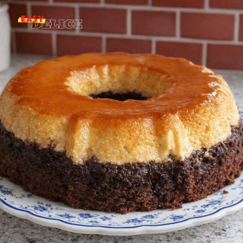 Gâteau Magique Flan & Chocolat au Caramel