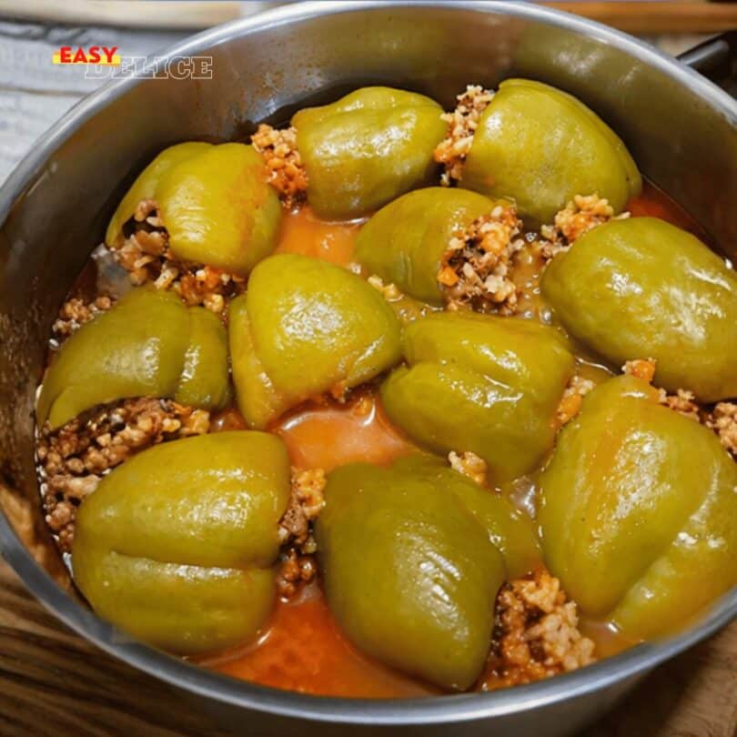 Poivrons Farcis Riz, Carotte & Oignon