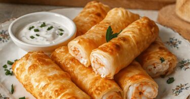 Cigares Croustillants aux Crevettes & Ail