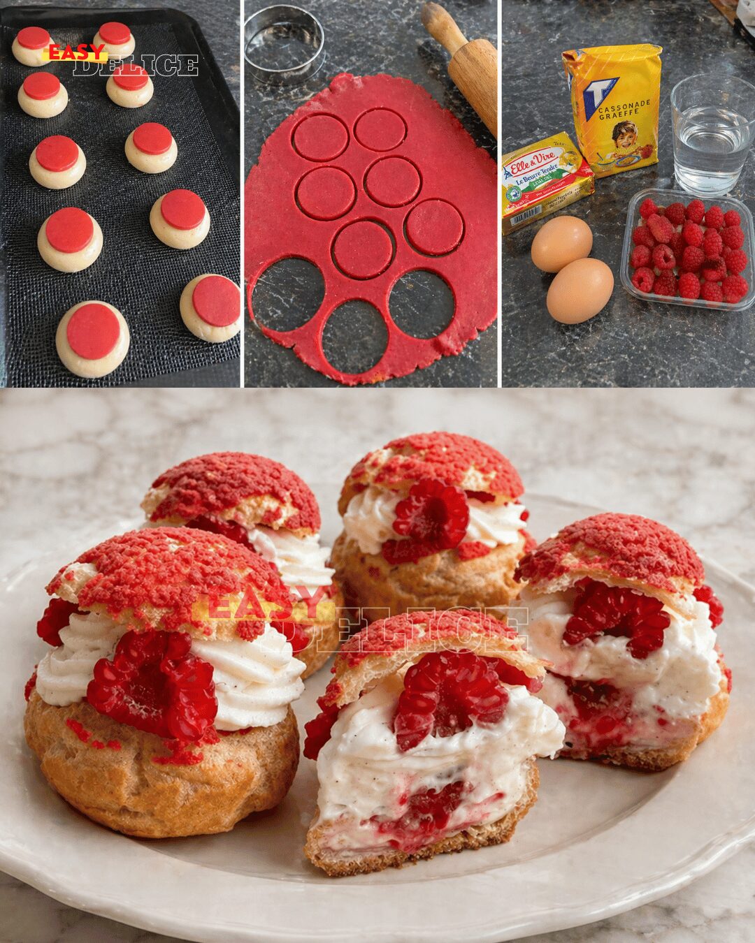 Choux Craquelin Vanille & Framboise 
