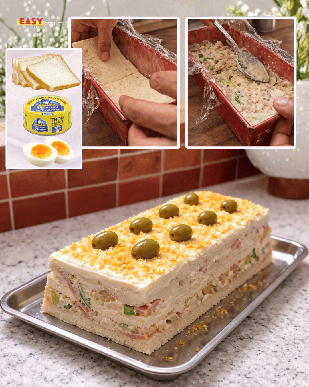 Gâteau Salé Froid Économique (Style Traiteur)