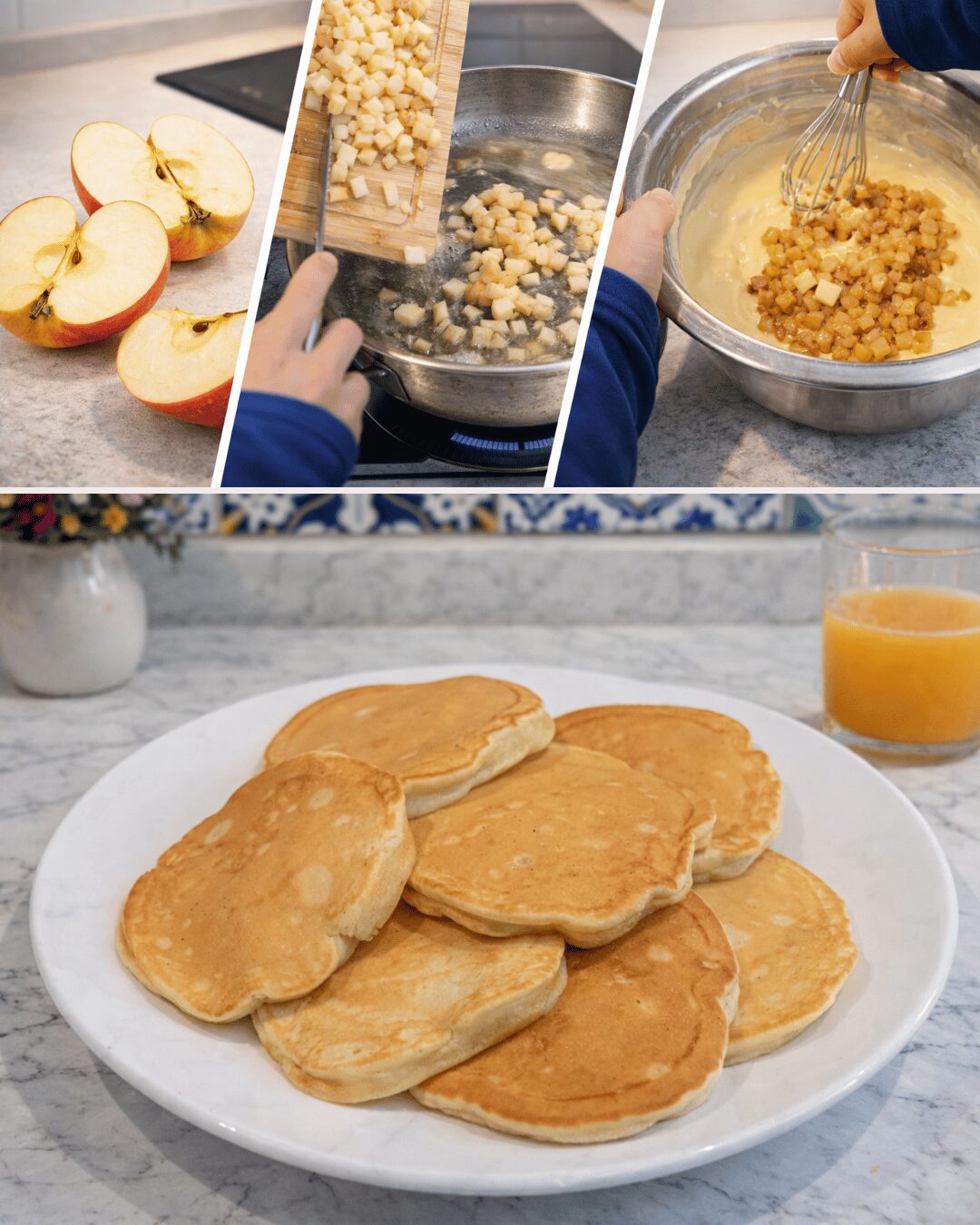 Pancakes Moelleux aux Pommes Caramélisées