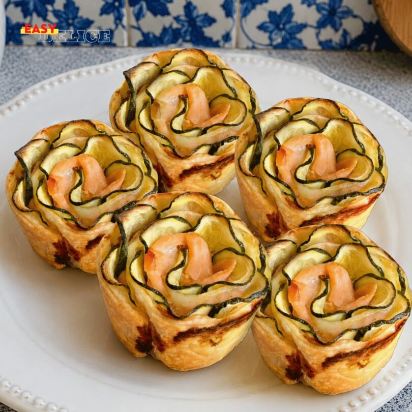 Roses Feuilletées Courgettes & Saumon Fumé