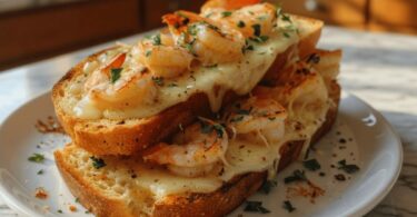 Pain à l’Ail Grillé aux Crevettes & Fromage (Ultra Gourmand)