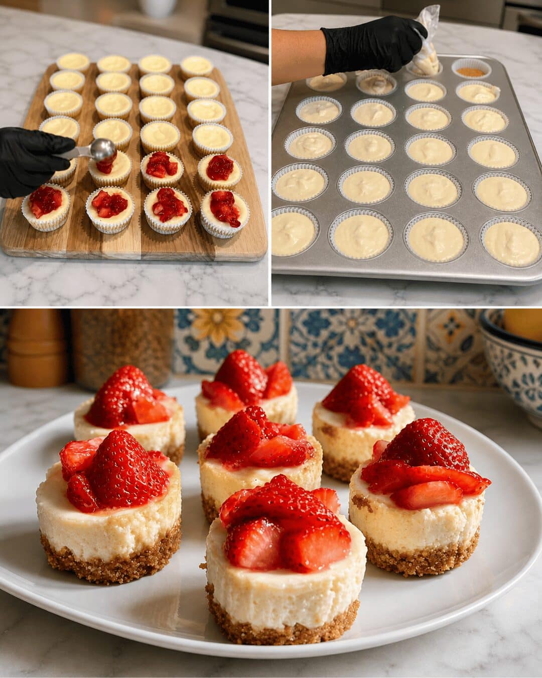 Mini Cheesecakes aux Fraises
