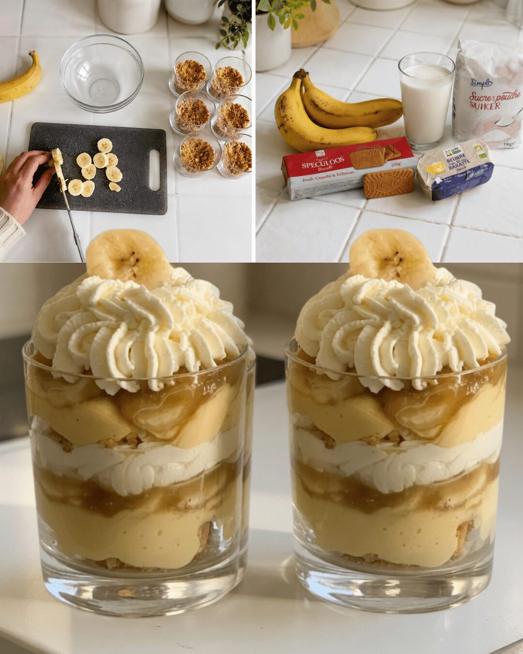 Verrines Banane & Crème Vanillée Façon Banoffee