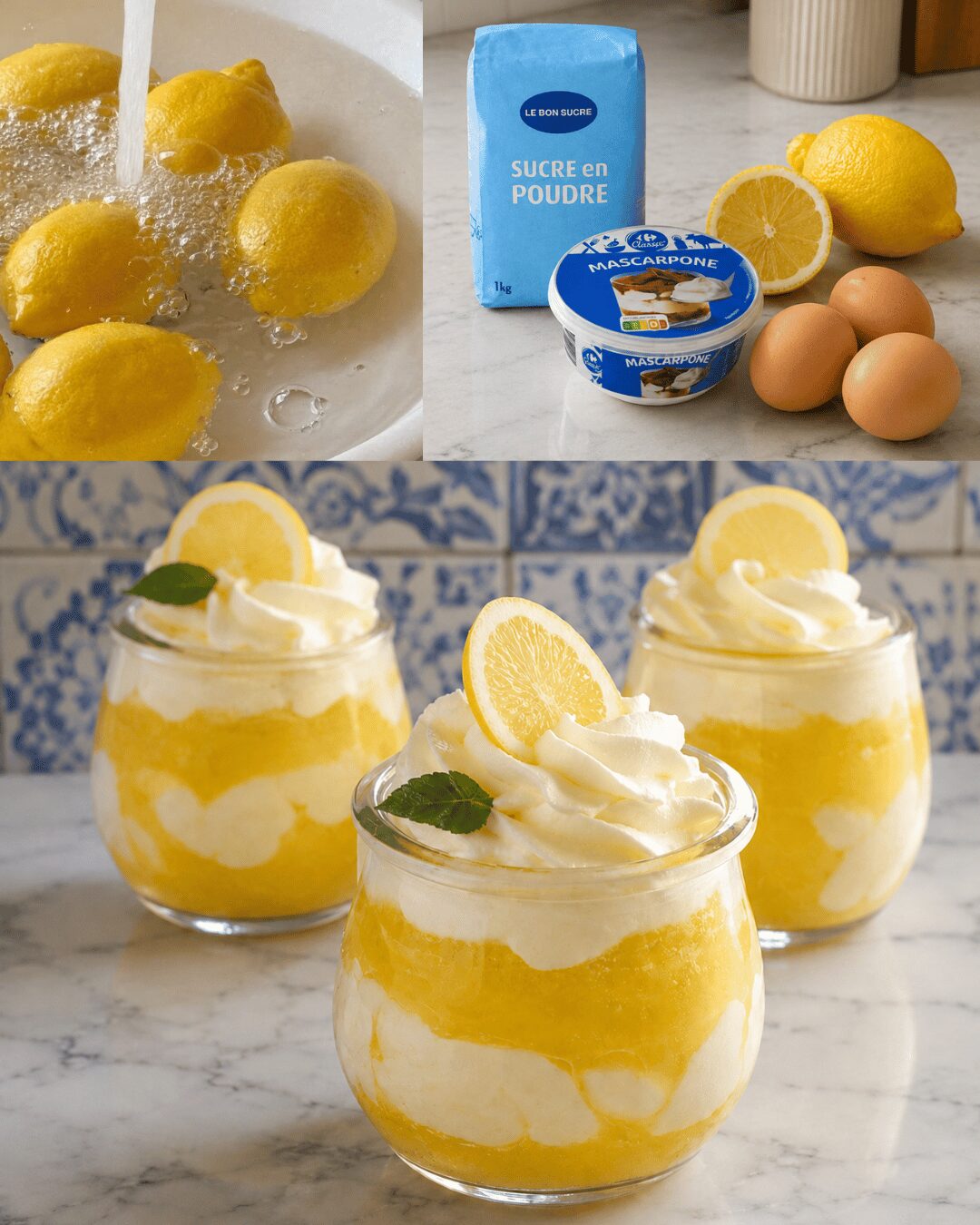 Verrines Nuage Citron & Crème Vanille
