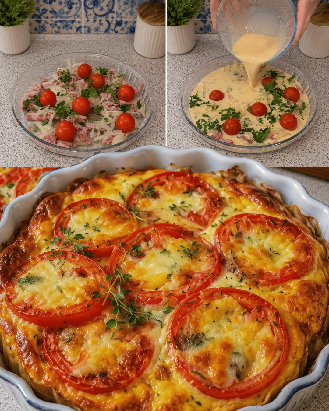 Quiche Sans Pâte au Thon et à la Tomate