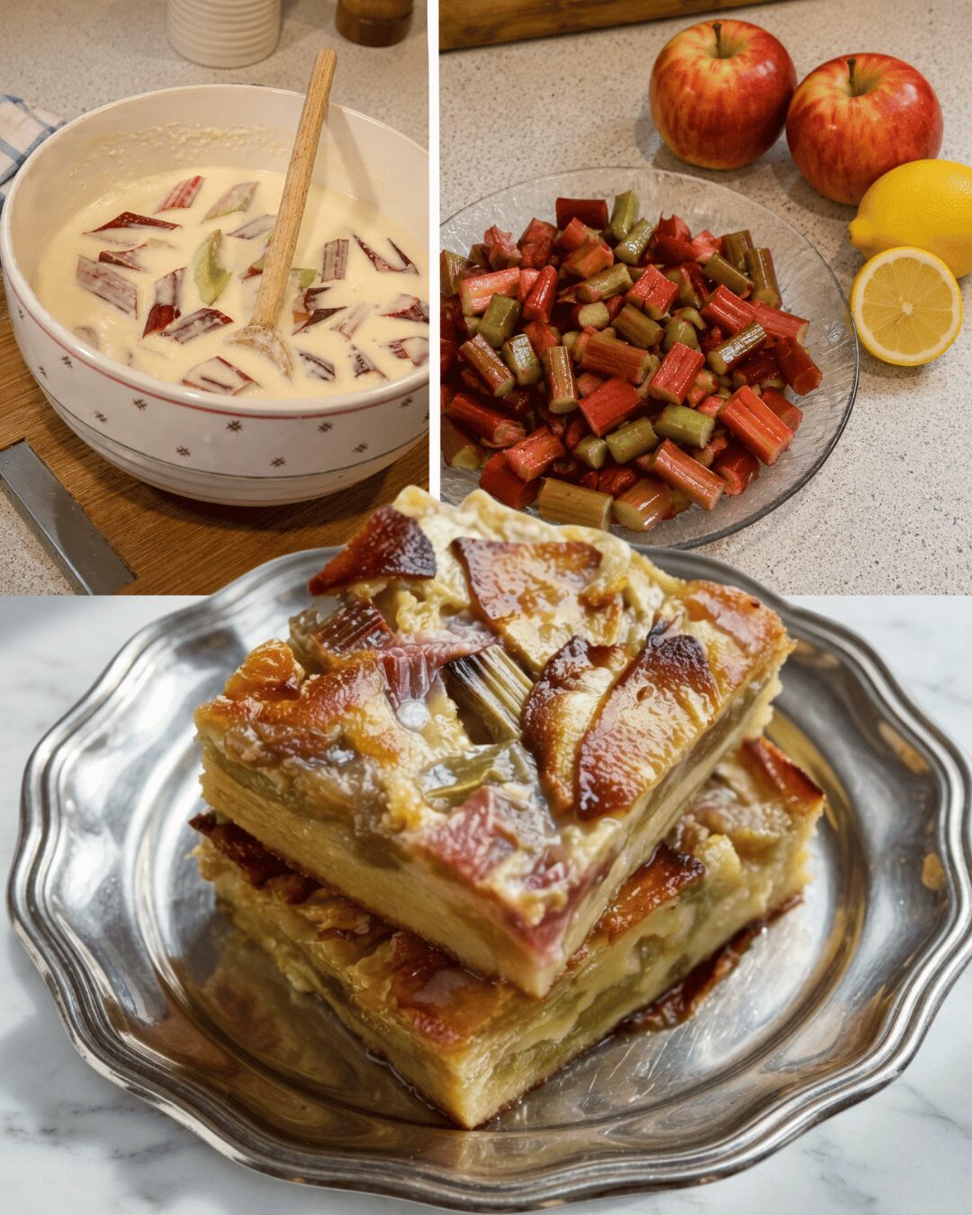  Flaugnarde Pomme-Rhubarbe & Glaçage Croquant au Citron