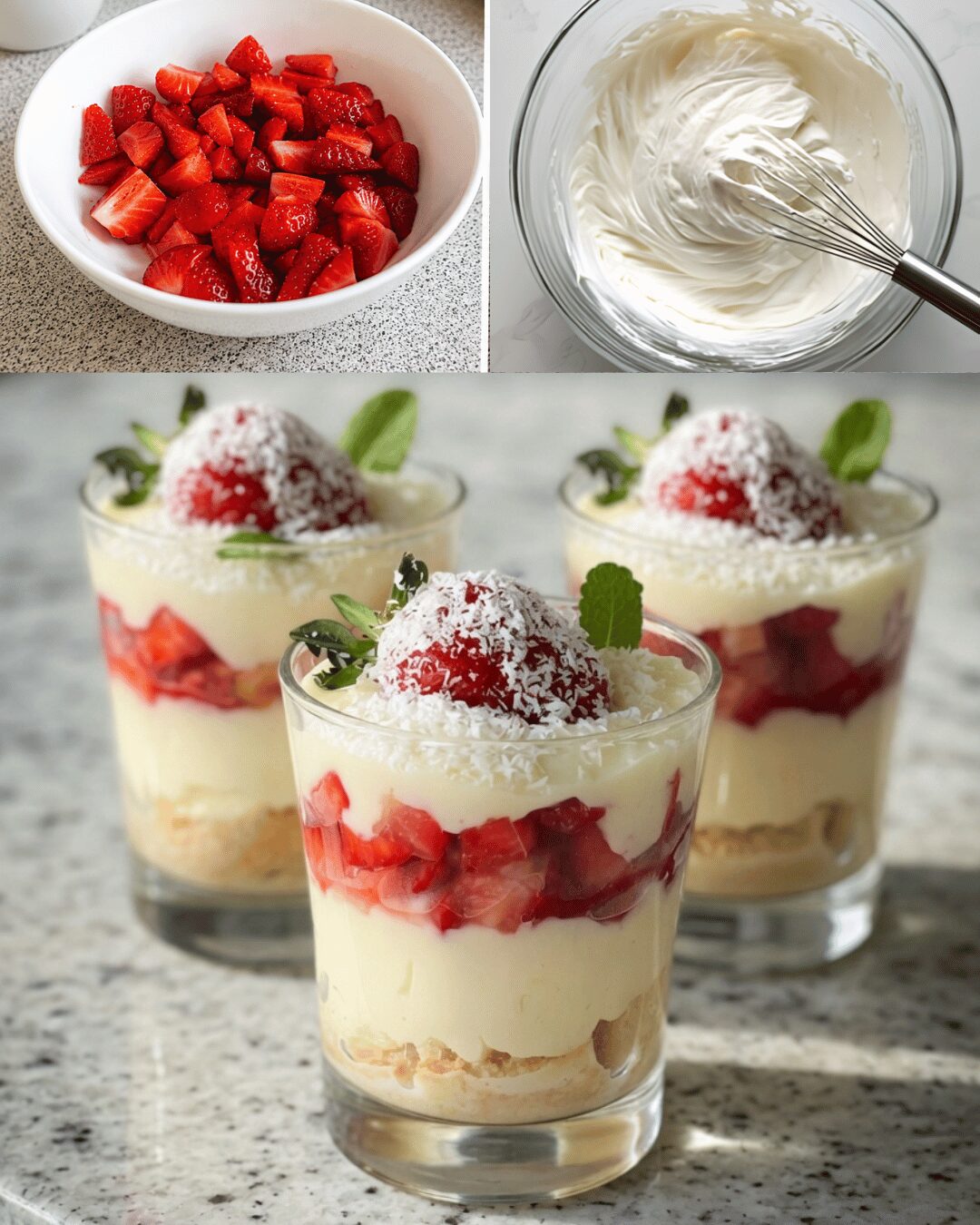 Verrines Coco & Fraises