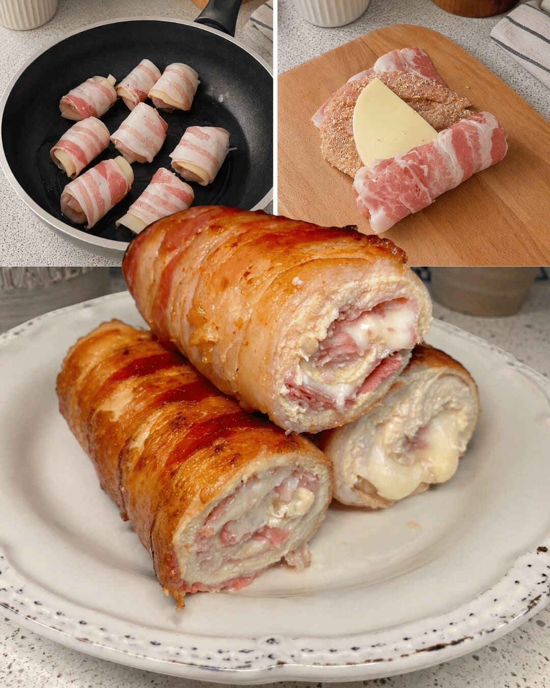 Roulés de Poulet Italiens au Bacon & Fromage Fondant 🇮🇹