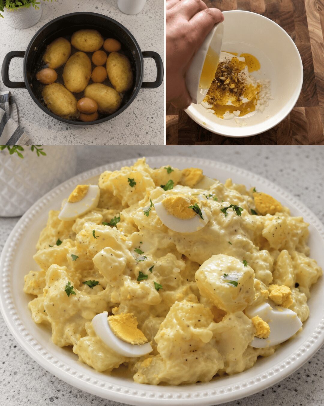 Salade de pommes de terre crémeuse aux œufs : la recette facile et ultra gourmande