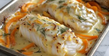 Cabillaud Gratiné à la Crème et Carottes Fondantes