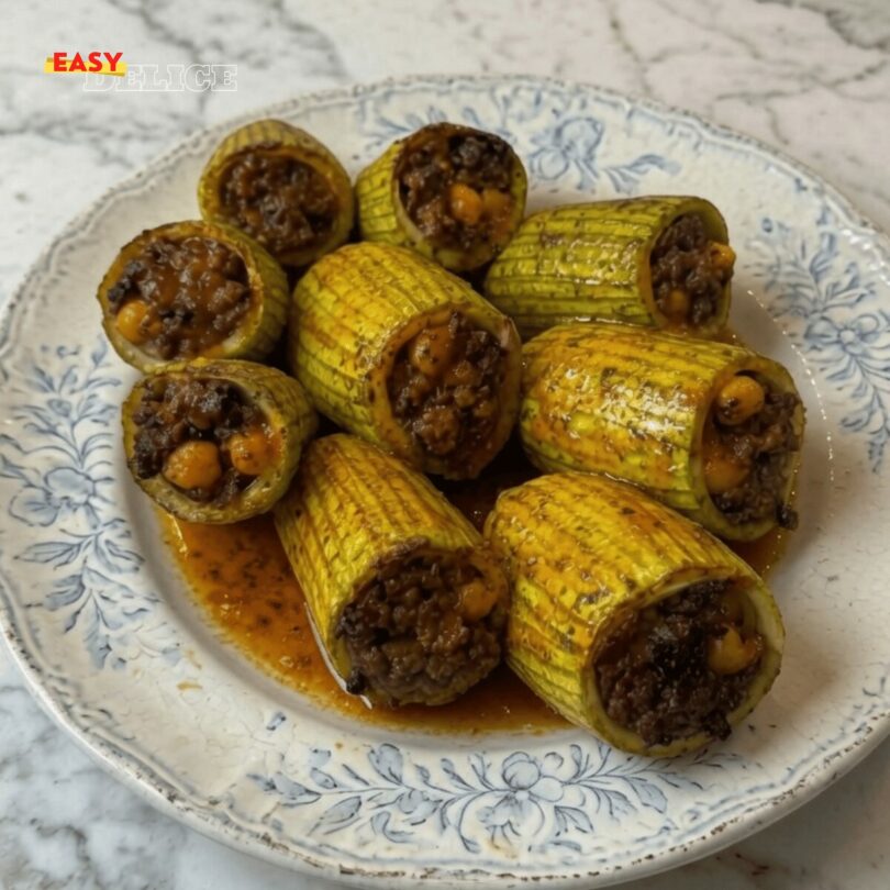 Courgettes Farcies à la Viande et Pois Chiches