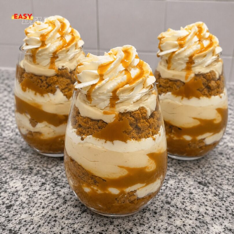 Verrines Caramel Beurre Salé, Crème Vanillée & Spéculoos