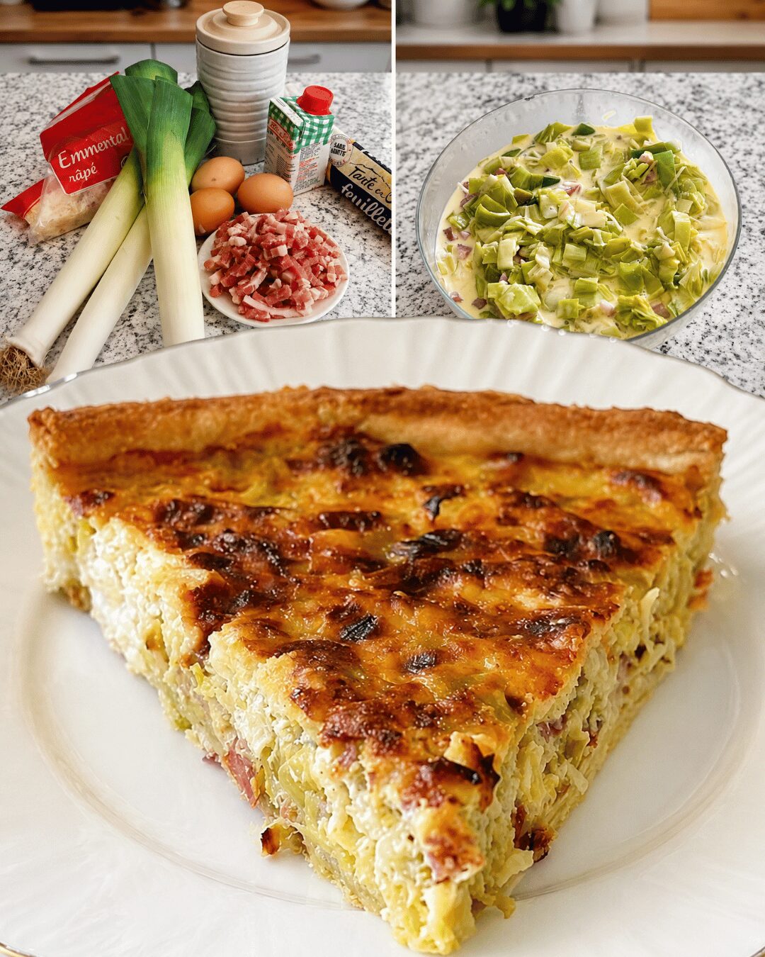Quiche aux Poireaux & Lardons
