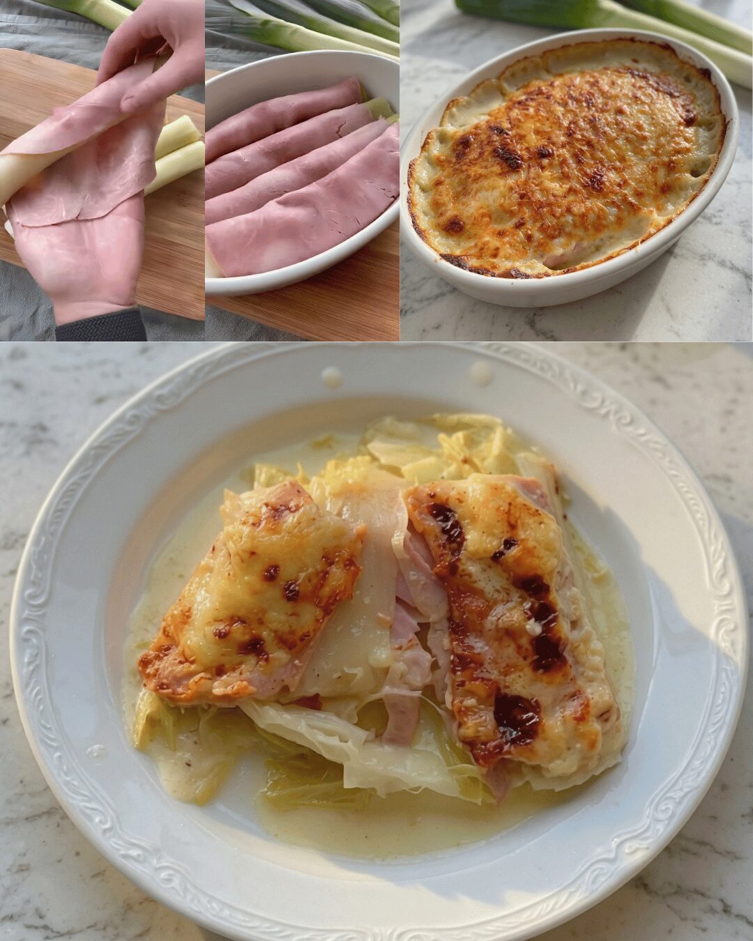 Gratin de Poireaux au Jambon & Béchamel