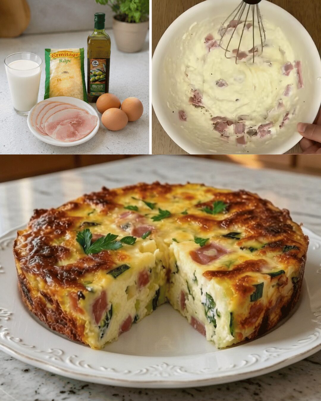 Quiche Sans Pâte Courgettes, Jambon & Fromage