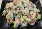 Salade Crémeuse de Concombre et Crevettes