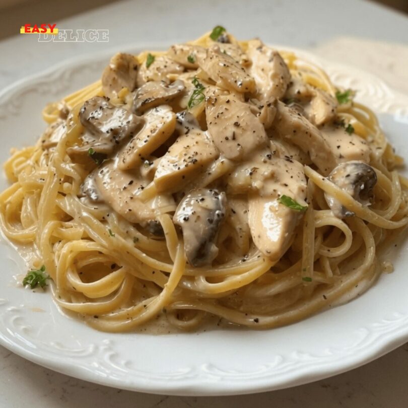 Pâtes Crémeuses Poulet & Champignons