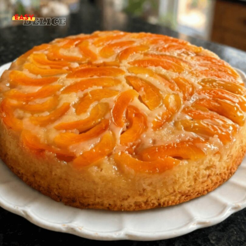 Gâteau Moelleux aux Abricots Caramélisés