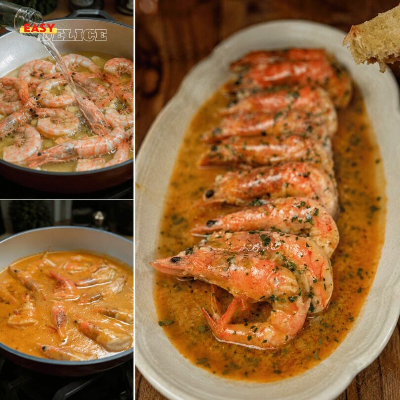 Crevettes à l'Ail, Vin Blanc