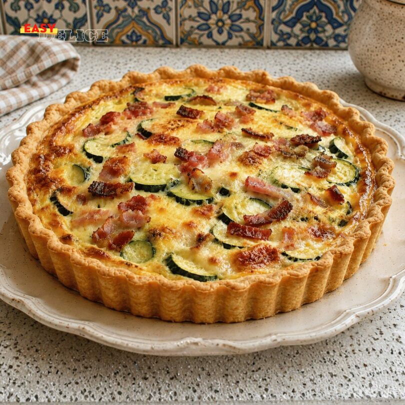 Tarte Fondante aux Courgettes et Lardons