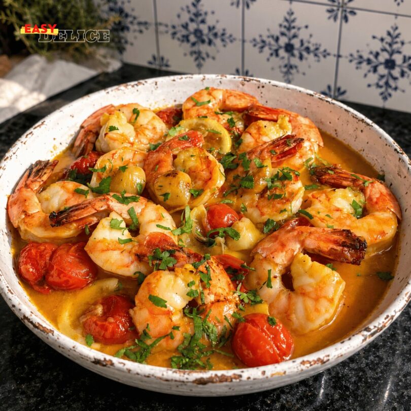 Crevettes à l'Ail, Citron & Tomates Cerises