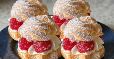 Choux Craquelin aux Framboises