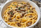 Linguines Crémeuses au Bœuf Haché et Parmesan