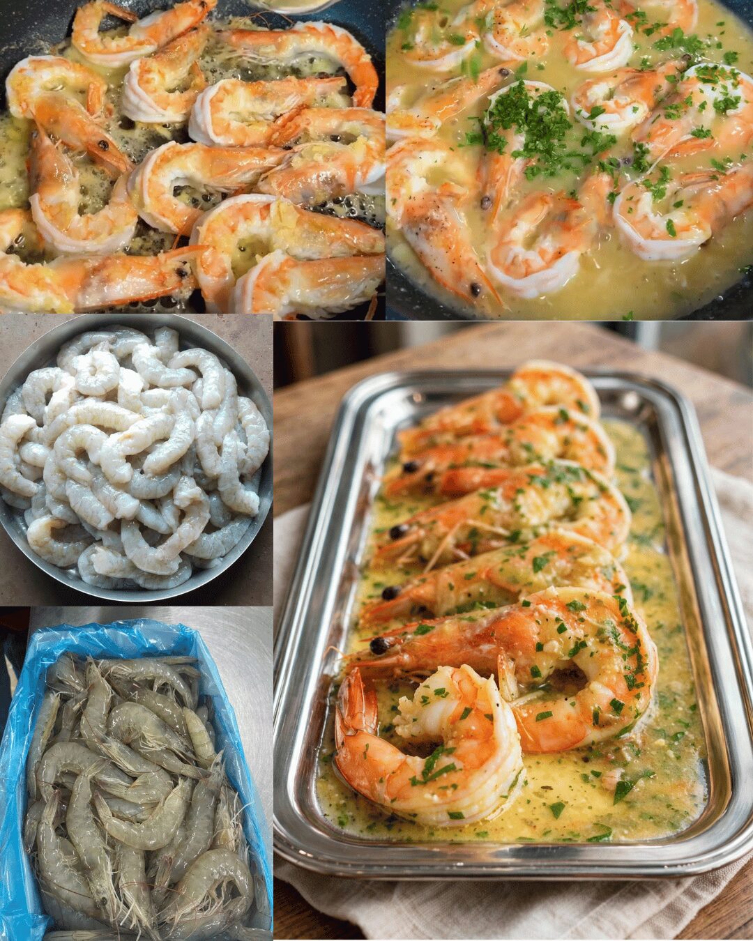 Crevettes à l'Ail, Beurre & Sauce Crémeuse au Vin Blanc
