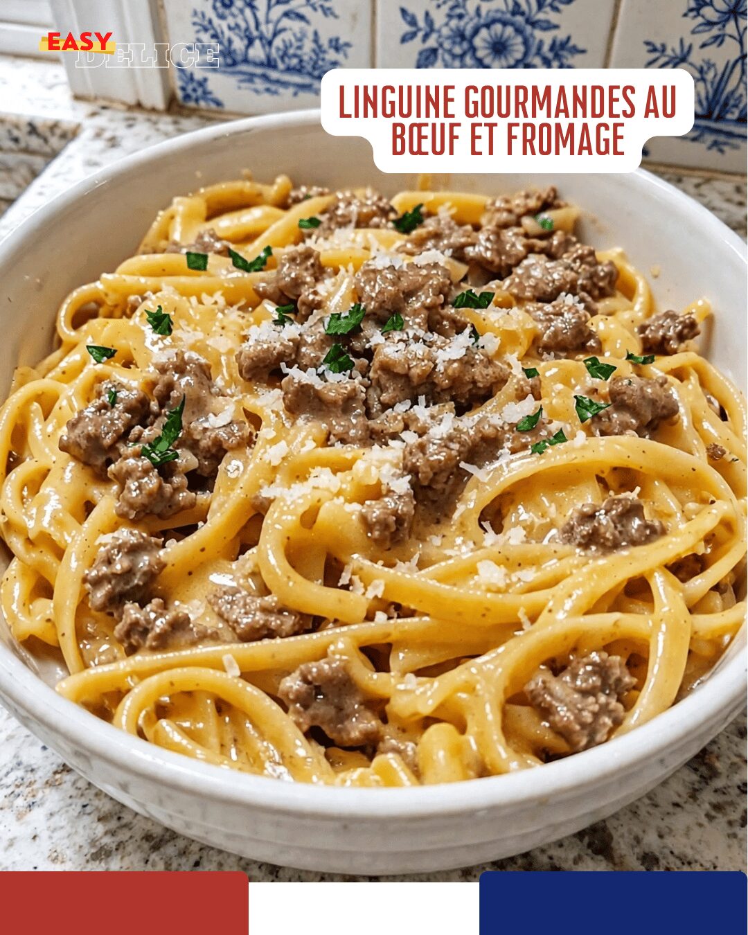 Linguines Crémeuses au Bœuf Haché et Parmesan