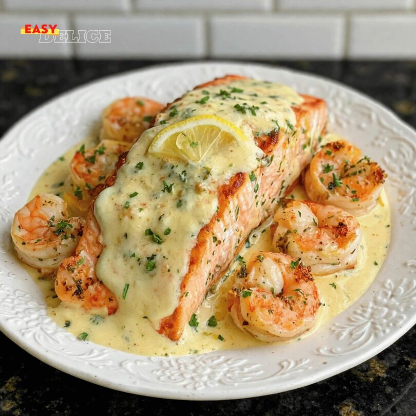 Saumon Crémeux au Citron et Crevettes 🍋
