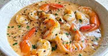 Crevettes à la Crème Ail & Parmesan